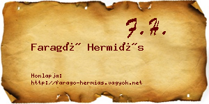 Faragó Hermiás névjegykártya